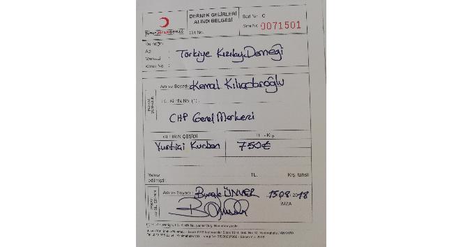 Kılıçdaroğlu, kurban vekaletini Türk Kızılayı’na verdi