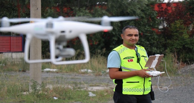 Bayram öncesi yollarda drone ile uygulama