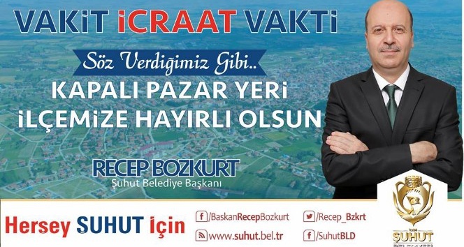 Başkan Bozkurt’tan kapalı pazar yeri müjdesi