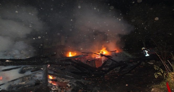 Sinop’ta bir ev, ahır ve ambar yandı