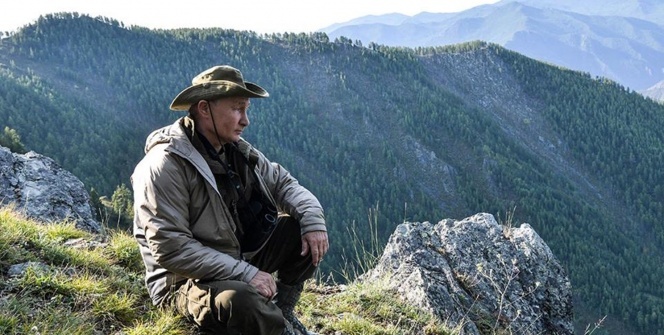 Putin dağlarda!