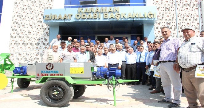 Karaman’da köylere ekipmanı desteği