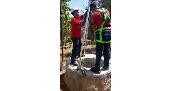 Kilis’te kuyuya düşen yavru kedi kurtarıldı