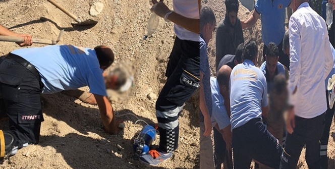 Çakıl yığını altında kalan işçi yaralı kurtarıldı