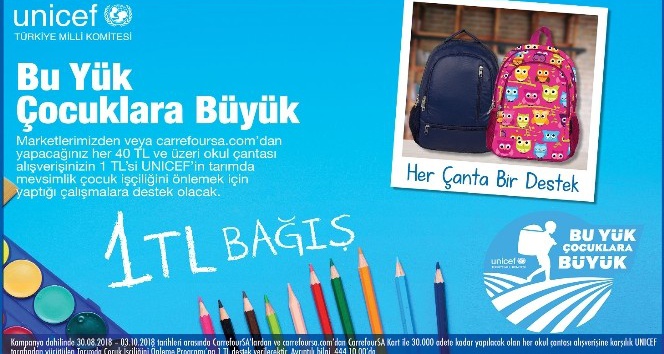 CarrefourSA’dan UNICEF’in “Bu Yük, Çocuklara Büyük” kampanyasına destek