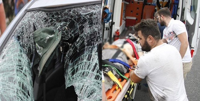 Gözlüğü ve şapkası otomobilin camına yapıştı