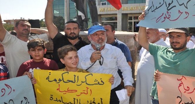 Reyhanlı’daki Suriyelilerden İdlib’e müdahaleye protesto