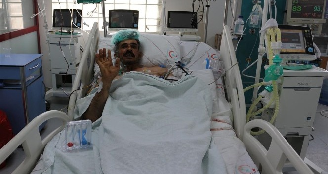 Suriye’de ağır yaralanan hasta Kilis’te hayata tutundu