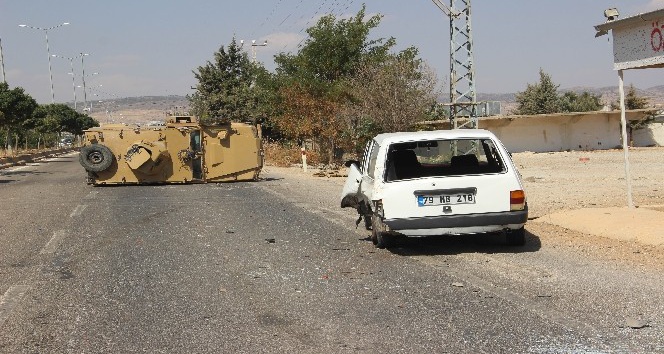 Suriyeli sürücünün kullandığı otomobil zırhlı araca çarptı: 1’i polis 2 yaralı
