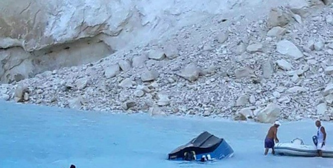 Ünlü plaj çöktü! Dehşet anları böyle görüntülendi