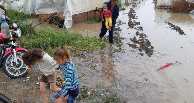 (Özel Haber) Mevsimlik işçilerin çadırlarını sel bastı, çocuklar son anda kurtarıldı