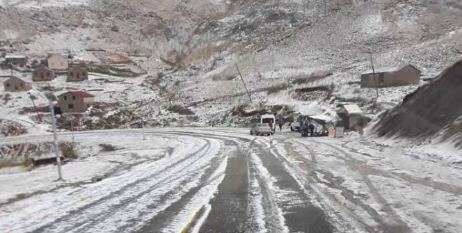 Bir anda bastırdı! Her yer bembeyaz oldu