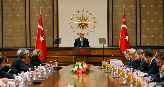 Cumhurbaşkanı Erdoğan, ABD’li şirketlerin Türkiye temsilcilerini kabul etti