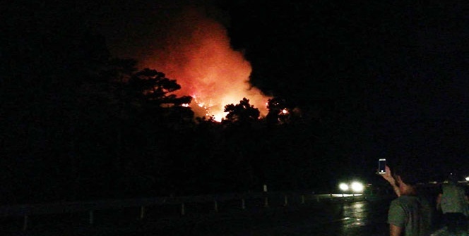 Kemer'de orman yangını...