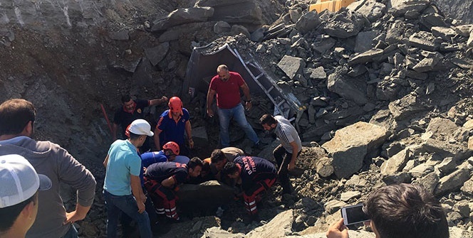 Bartın Devlet Hastanesi inşaatında feci kaza