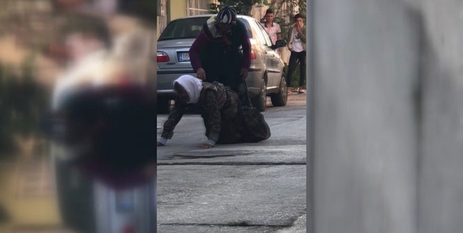 İnsafsız gelin! Sokak ortasında dehşet saçtı
