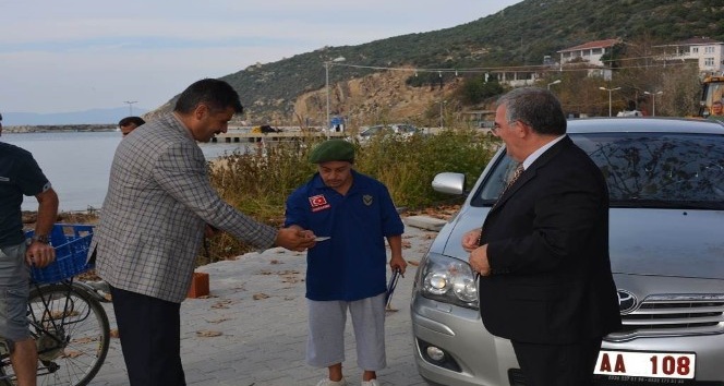 Kaymakamın makam aracına evrak kontrolü