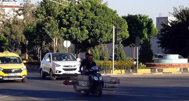 Kilis’te motosikletlilerin pes dedirttiren görüntüleri