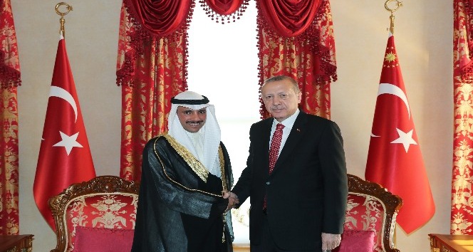 Cumhurbaşkanı Erdoğan, Kuveyt Ulusal Meclis Başkanı Elgani ile bir araya geldi
