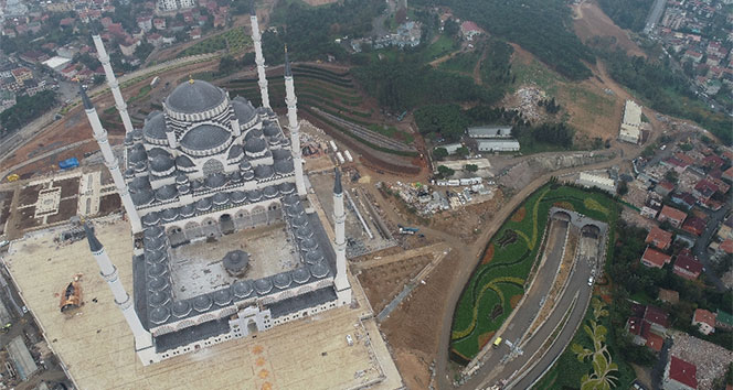 Çamlıca Camii’nin son hali havadan görüntülendi