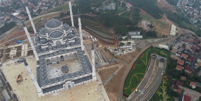 Çamlıca Camii’nde son hali havadan görüntülendi