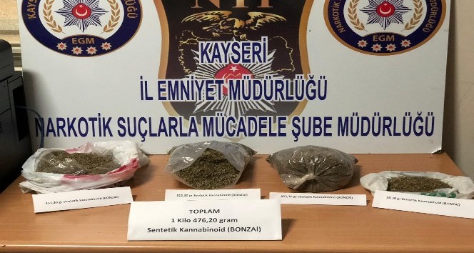 Kayseri’de uyuşturucu operasyonunda 3 gözaltı