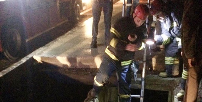 Açık bırakılan menfeze düşen kadın ölümden döndü