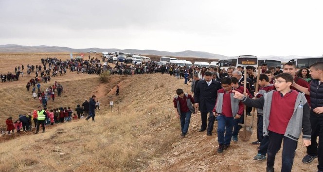 Kırıkkale’de 2 bin öğrenci 5 bin fidan dikti