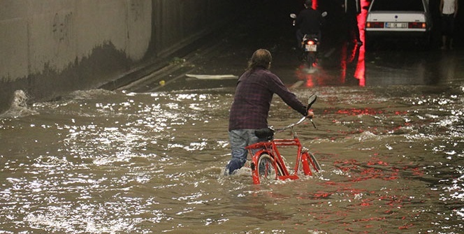 Adana’da fırtına ağaçları devirdi, iş yerlerinin camları kırıldı