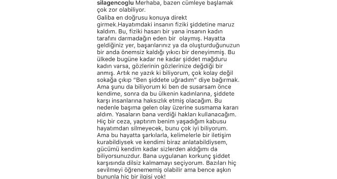 Şarkıcı Sıla sosyal medya hesabından açıklama yaptı