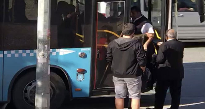 Halk otobüsü şoförü gaziyi aşağı indirdi