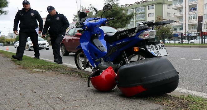 Samsun’da otomobilin çarptığı motosikletli ağır yaralandı