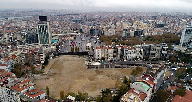 Yıkım sonrası Atatürk Kültür Merkezi alanı havadan görüntülendi