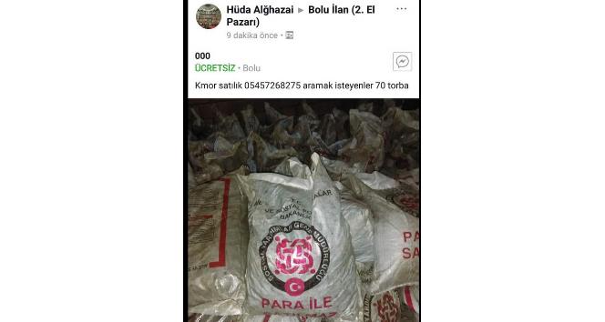 Bolu’da Iraklı kadın yardım kömürlerini internetten satışa çıkardı