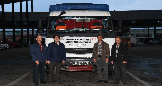 Isparta Belediyesi’nden Afrin Türkmenlerine un yardımı