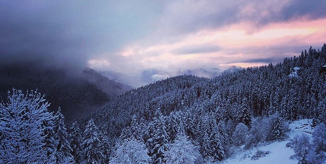 Giresun Yaylalarından kartpostallık kar manzaraları