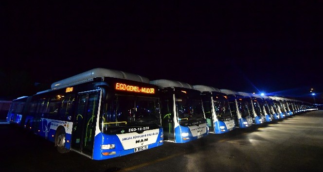 EGO otobüsleri dezenfekte ediliyor