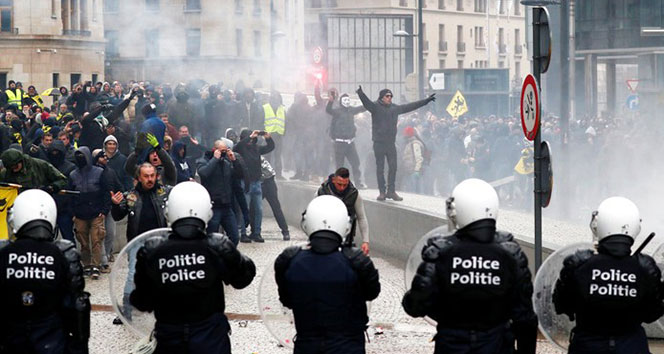 Belçika’daki eylemlerde 90 kişi gözaltına alındı