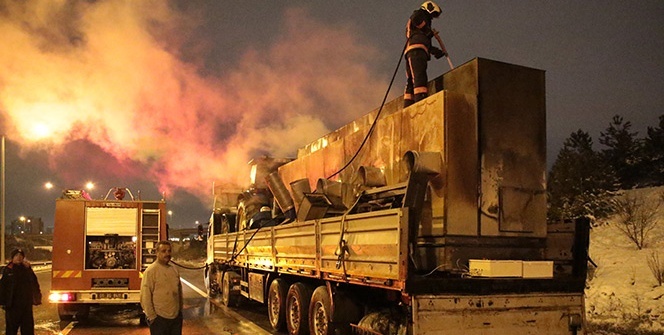 Ankara'da tır yangını