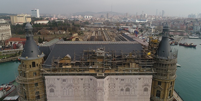 Haydarpaşa Garı’nın tamamlanan çatı restorasyonu havadan görüntülendi