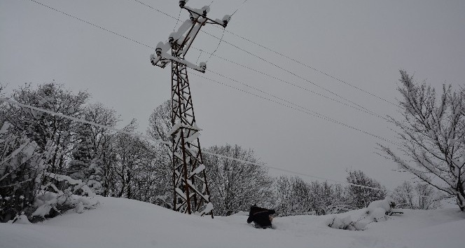 Elektrik hizmeti sunmak için kar ve fırtına ile mücadele ediyorlar