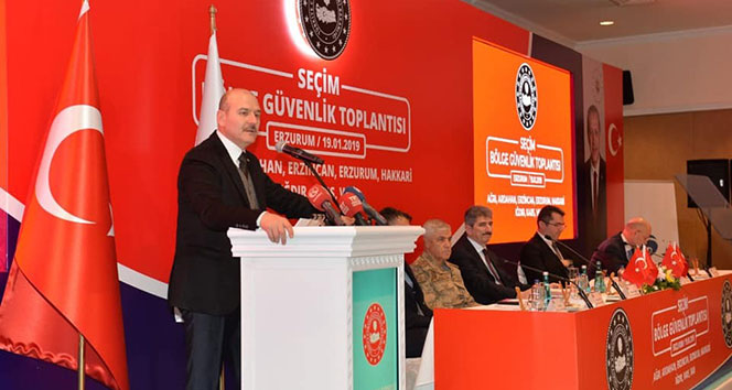 Bakan Soylu, Erzurum&#039;da ‘Seçim Bölge Güvenlik Toplantısı’na katıldı