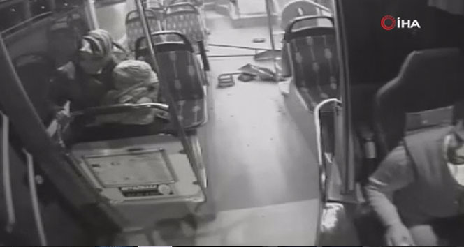 Sultanbeyli’de otobüs kazasında faciadan dönülen anlar kamerada