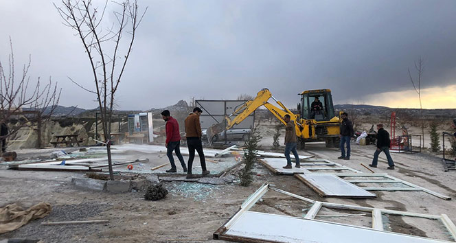 Kapadokya’da 14 kaçak yapı yıkımı tamamlandı