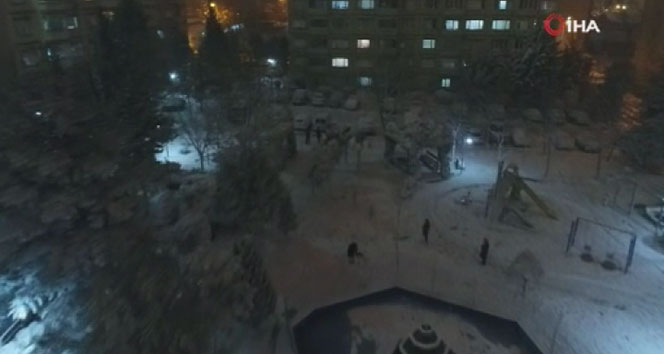 İstanbul&#039;da kar manzarası havadan görüntülendi