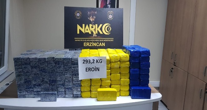 Erzincan’da 293 kilo eroin ele geçirildi