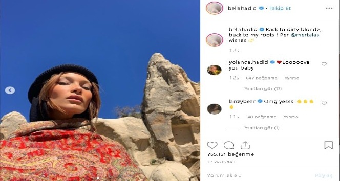 Türk güneşiyle aydınlatılmış Bella Hadid’e binlerce beğeni yağdı