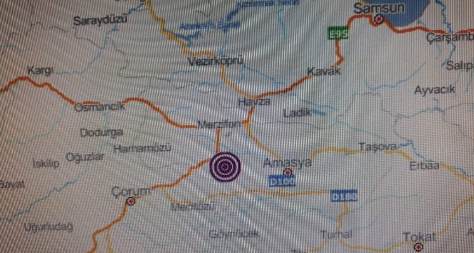 Amasya’da 3.2 büyüklüğünde deprem