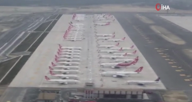 İstanbul Havalimanı’ndaki son durum havadan görüntülendi