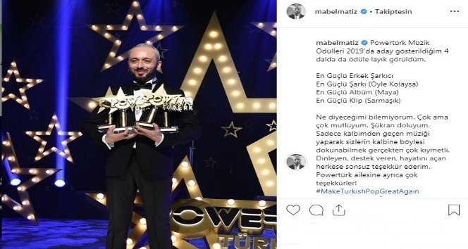 Powertürk Müzik Ödülleri’ne Mabel Matiz damga vurdu